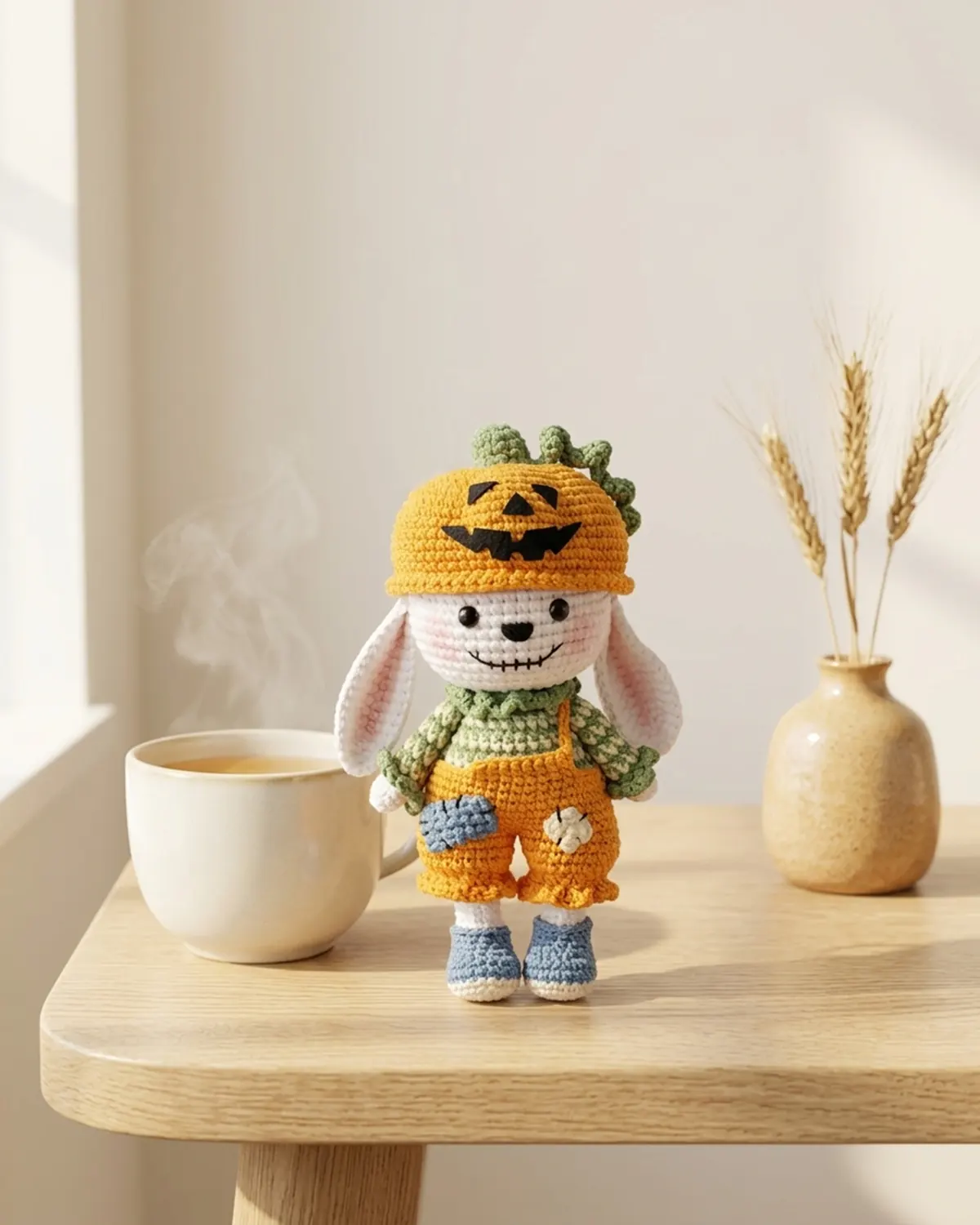 poppy the pumpkin bunny on table - Hình 2