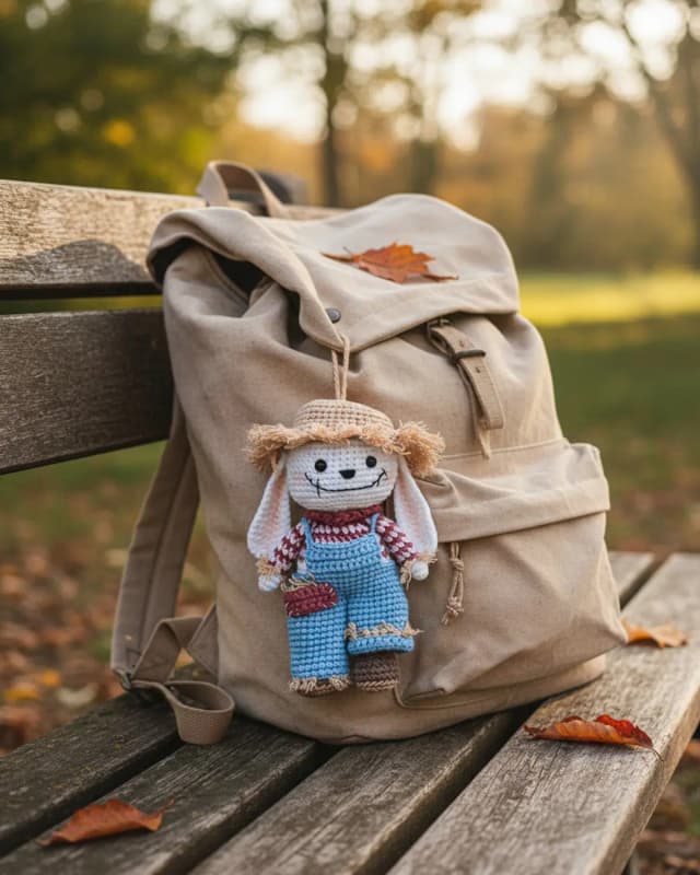 Maisie The Harvest Bunny cao khoảng 13cm đeo trên balo