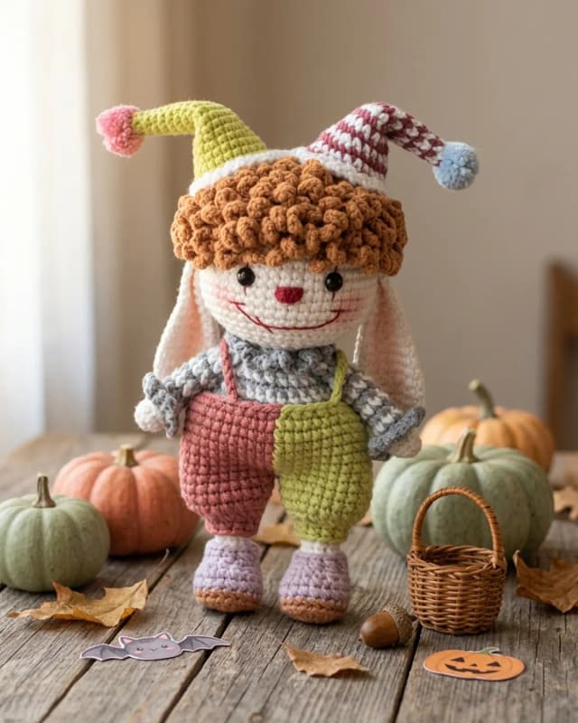 Pip The Jolly Halloween Bunny trong khung cảnh Halloween mùa thu