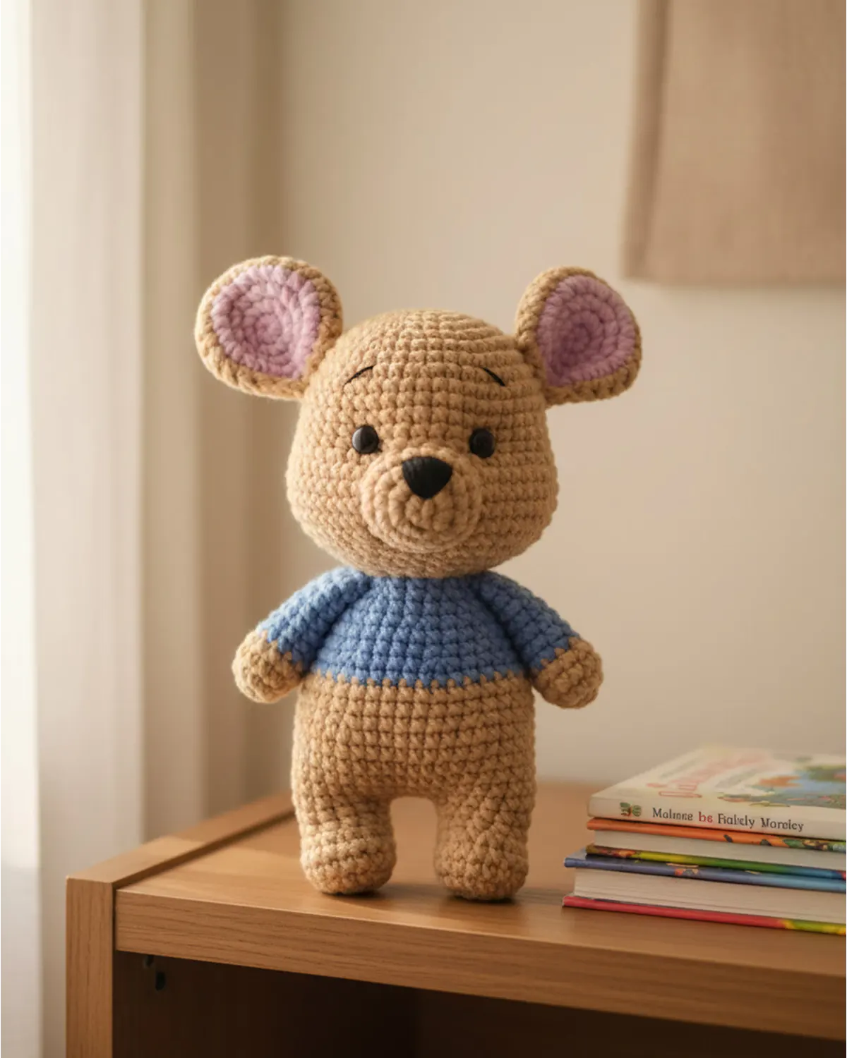 Roo amigurumi bên những cuốn sách - Hình 4
