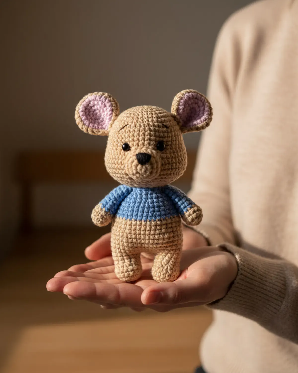 Roo amigurumi cầm trên tay - Hình 3
