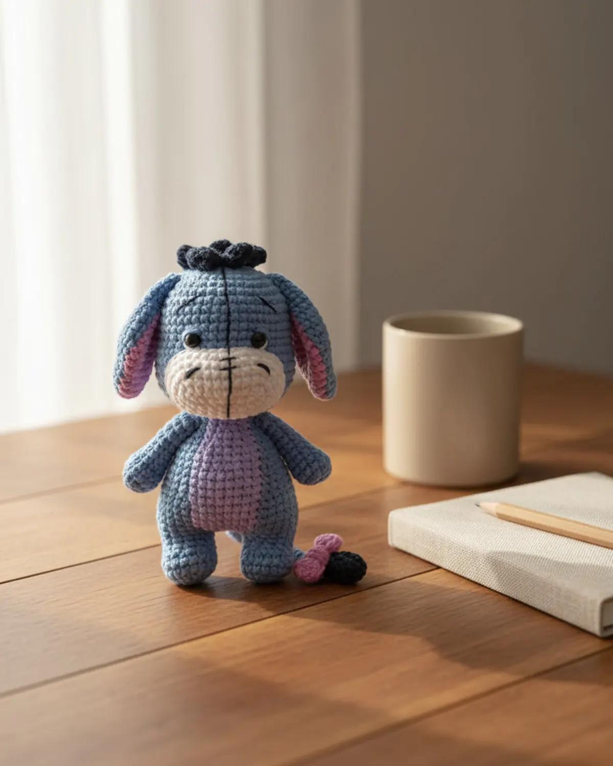 Eeyore amigurumi trang trí góc bàn làm việc - Hình 2