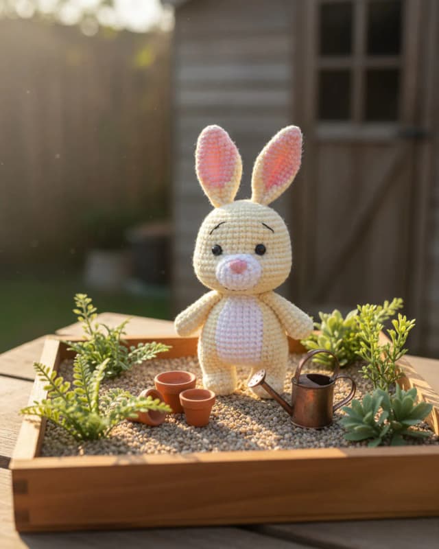 Rabbit The Little Gardener thỏ len trong khu vườn nhỏ