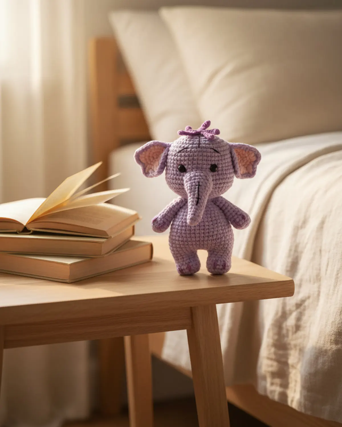 Heffalump amigurumi trang trí góc giường - Hình 3